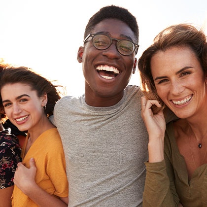 Group of friends smiling