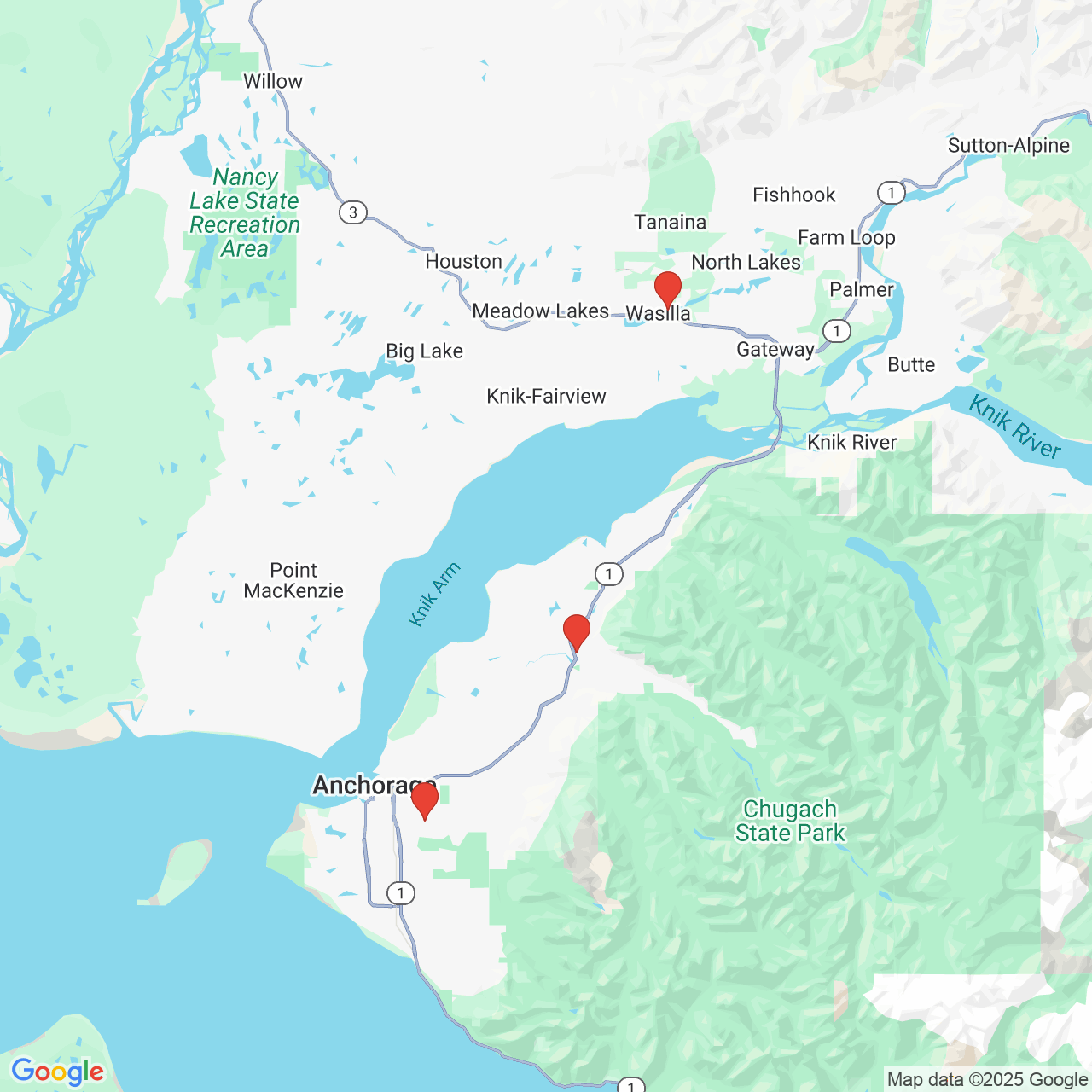 Google map image of our locations